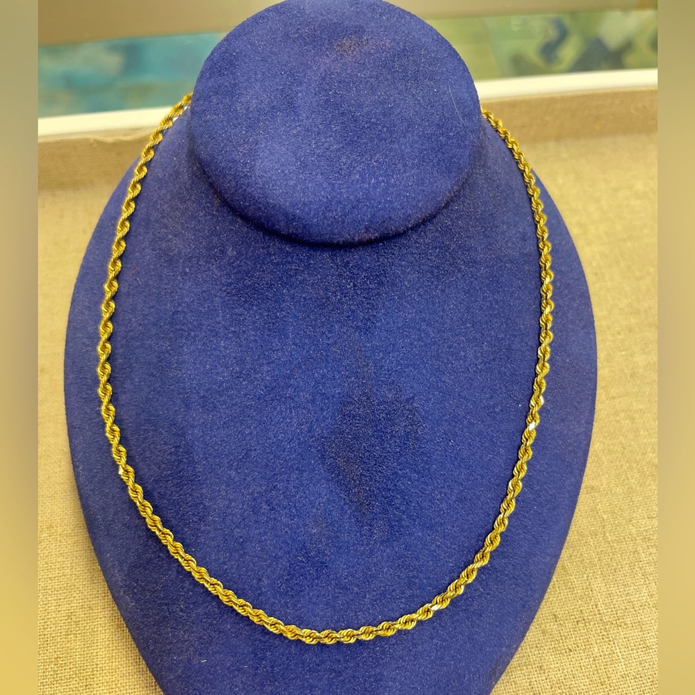 Solid Gold Rope Necklace - image 1